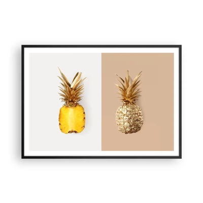 Affisch i svart ram - Ananas för oss - 100x70 cm