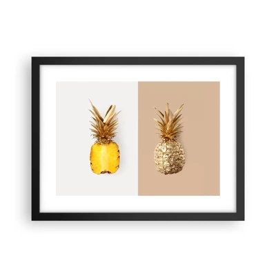 Affisch i svart ram - Ananas för oss - 40x30 cm