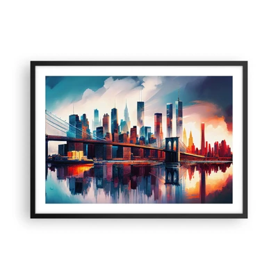 Affisch i svart ram - Fenomenala New York - 70x50 cm