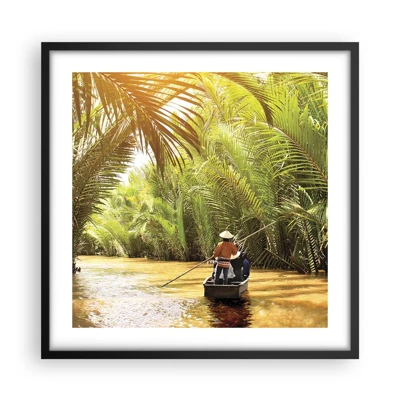 Affisch i svart ram - Genom en palmravin - 50x50 cm