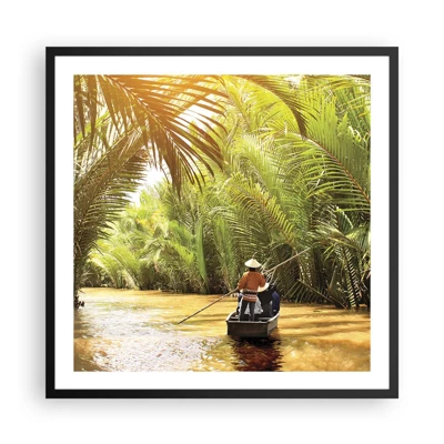 Affisch i svart ram - Genom en palmravin - 60x60 cm
