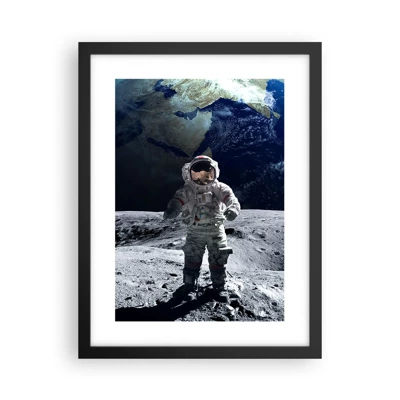 Affisch i svart ram - Hälsningar från månen - 30x40 cm