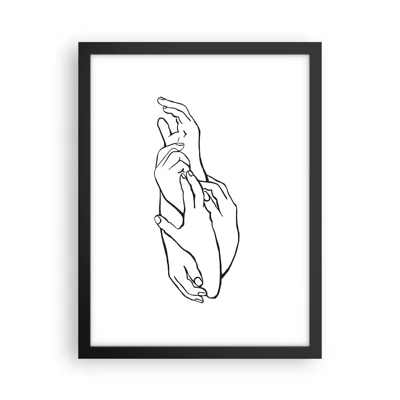 Affisch i svart ram - Hand i hand - 30x40 cm