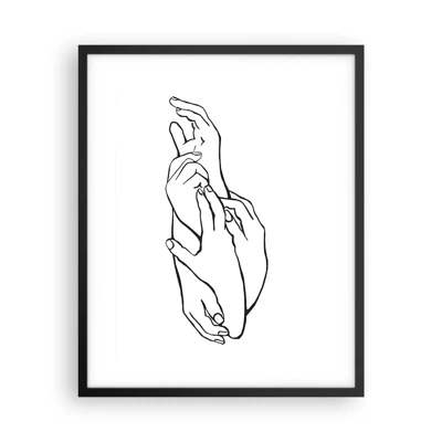 Affisch i svart ram - Hand i hand - 40x50 cm