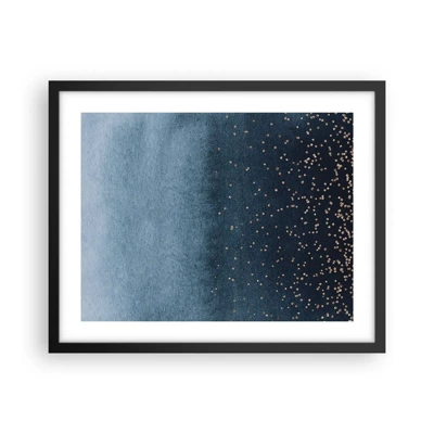 Affisch i svart ram - Komposition – blåa faser - 50x40 cm