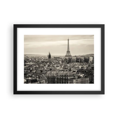 Affisch i svart ram - Över Paris tak - 40x30 cm