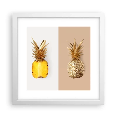 Affisch i vit ram - Ananas för oss - 30x30 cm