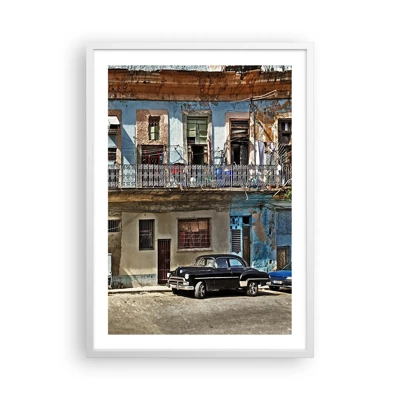 Affisch i vit ram - Havana stämning - 50x70 cm