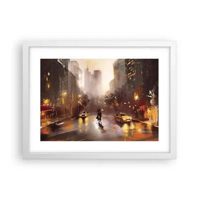 Affisch i vit ram - I New Yorks ljus - 40x30 cm