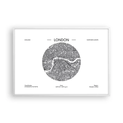 Affisch i vit ram - Londons anatomi - 100x70 cm