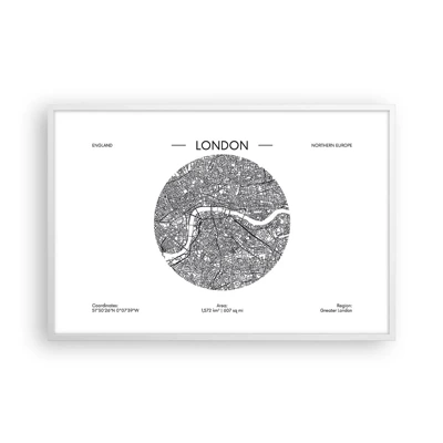 Affisch i vit ram - Londons anatomi - 91x61 cm