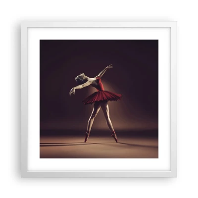 Affisch i vit ram - Prima ballerina - 40x40 cm