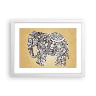 Affisch i vit ram - maskerad elefant - 40x30 cm