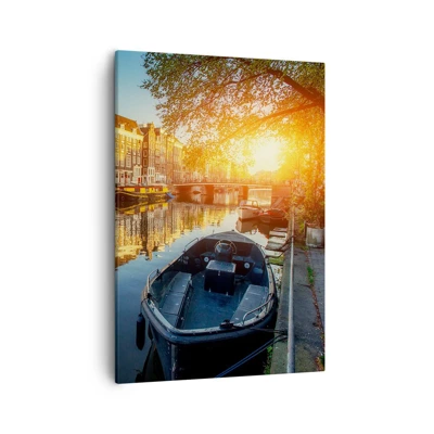 Bild på duk - En morgon i Amsterdam - 50x70 cm
