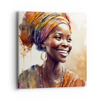 Canvastavla - Bild på duk - Afrikansk drottning - 40x40 cm