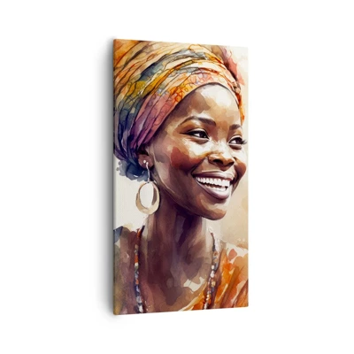 Canvastavla - Bild på duk - Afrikansk drottning - 55x100 cm
