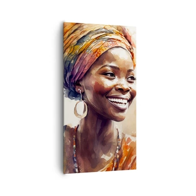 Canvastavla - Bild på duk - Afrikansk drottning - 65x120 cm