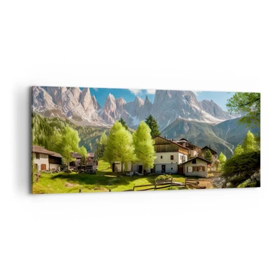 Canvastavla - Bild på duk - Alpin idyll - 100x40 cm