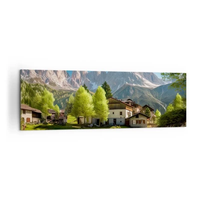 Canvastavla - Bild på duk - Alpin idyll - 160x50 cm