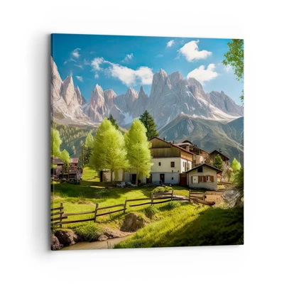 Canvastavla - Bild på duk - Alpin idyll - 70x70 cm