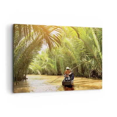 Canvastavla - Bild på duk - Genom en palmravin - 100x70 cm