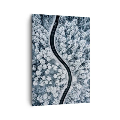 Canvastavla - Bild på duk - Genom vinterskogen - 50x70 cm