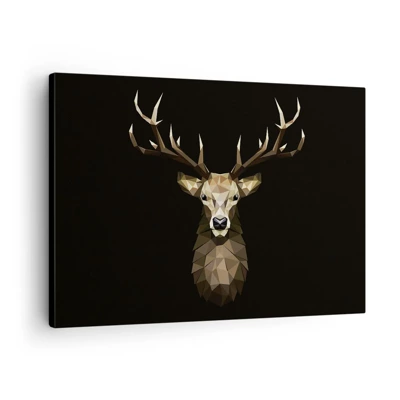 Canvastavla - Bild på duk - Kubistisk hjort - 70x50 cm