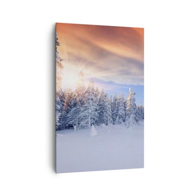 Canvastavla - Bild på duk - Naturens snöiga spel - 80x120 cm
