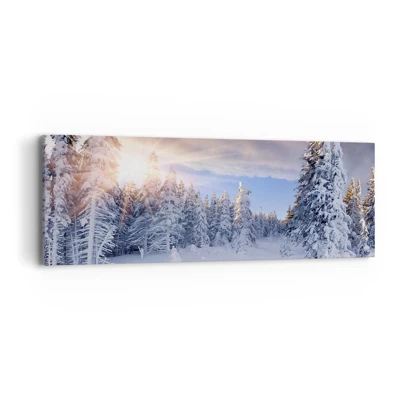 Canvastavla - Bild på duk - Naturens snöiga spel - 90x30 cm