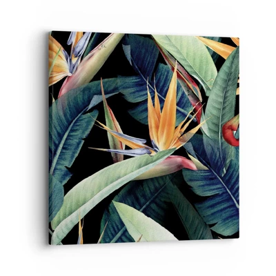 Canvastavla - Bild på duk - Tropikens brinnande blommor - 30x30 cm