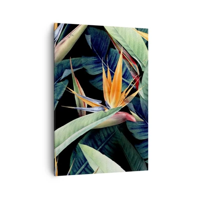 Canvastavla - Bild på duk - Tropikens brinnande blommor - 70x100 cm