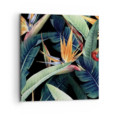 Canvastavla - Bild på duk - Tropikens brinnande blommor - 70x70 cm