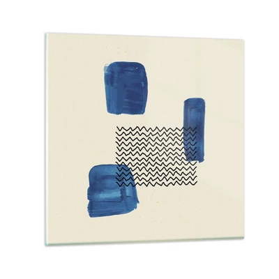 Glastavla - Bild på glas - Abstrakt kvartett - 50x50 cm