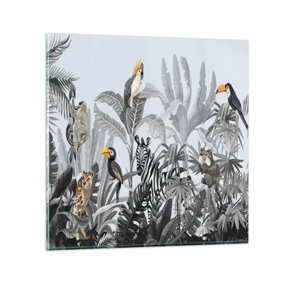 Glastavla - Bild på glas - Afrikansk saga - 50x50 cm