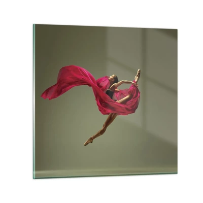 Glastavla - Bild på glas - Dansande låga - 70x70 cm