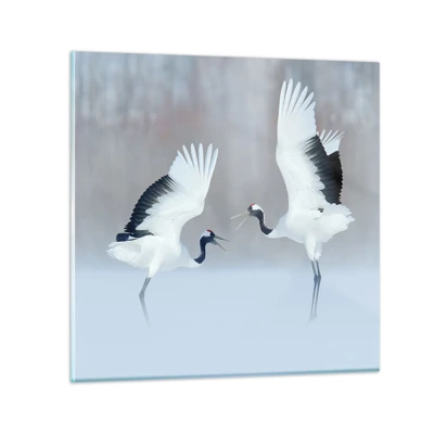 Glastavla - Bild på glas - Dansen i dimman - 30x30 cm