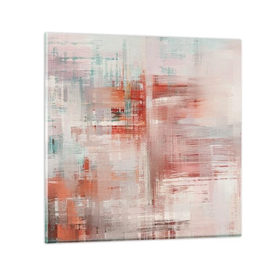 Glastavla - Bild på glas - Dimmigt. Rosa - 60x60 cm