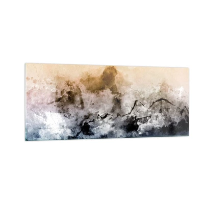 Glastavla - Bild på glas - Dränkta i dimman - 100x40 cm