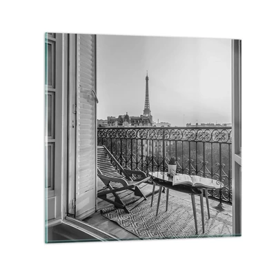 Glastavla - Bild på glas - En eftermiddag i Paris - 30x30 cm