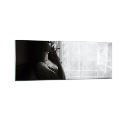 Glastavla - Bild på glas - Ett sensuellt ögonblick - 140x50 cm