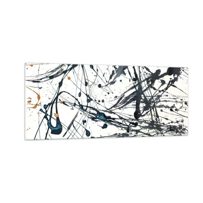 Glastavla - Bild på glas - Expressionistisk abstraktion - 100x40 cm