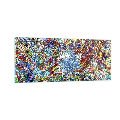 Glastavla - Bild på glas - Glasmålning - droppar  - 100x40 cm