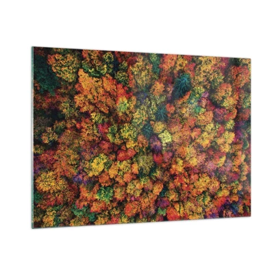 Glastavla - Bild på glas - Höstträdens bukett - 100x70 cm