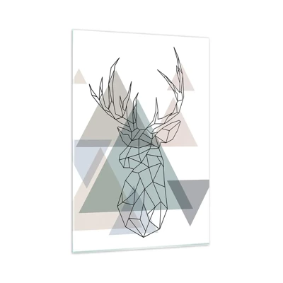 Glastavla - Bild på glas - I en geometrisk skog - 80x120 cm