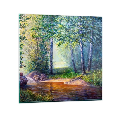 Glastavla - Bild på glas - Idyllisk vy - 30x30 cm