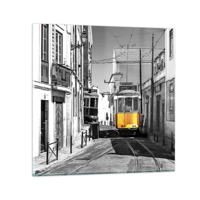 Glastavla - Bild på glas - Lissabons anda - 70x70 cm