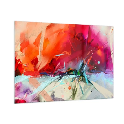 Glastavla - Bild på glas - Ljus- och färgexplosion - 100x70 cm