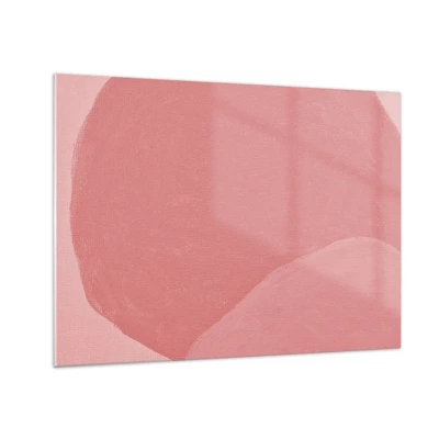 Glastavla - Bild på glas - Organisk komposition i rosa - 70x50 cm