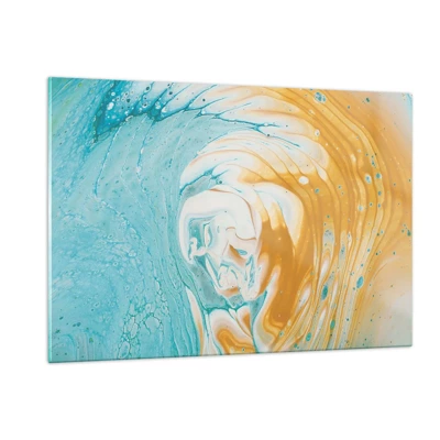 Glastavla - Bild på glas - Pastellfärgad virvel - 120x80 cm
