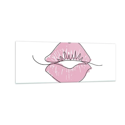 Glastavla - Bild på glas - Redo att kyssas? - 140x50 cm
